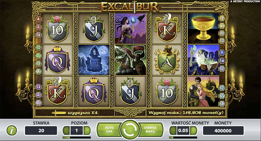excalibur slot kasyno bonusy