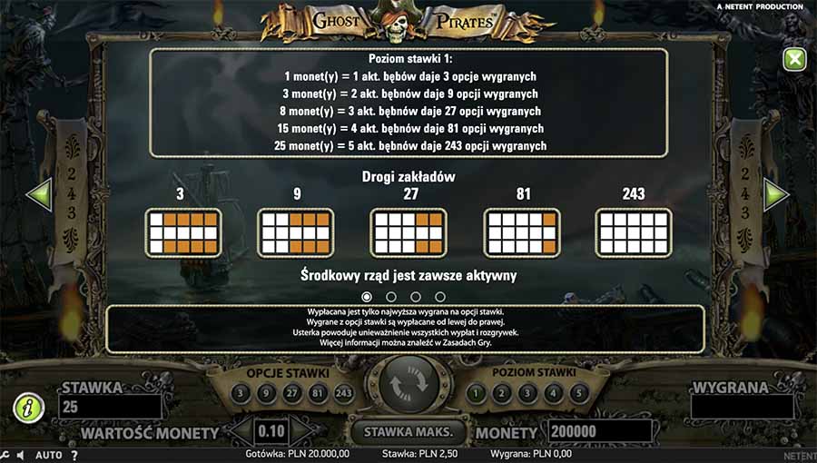 ghost pirates slot paylines kasyno bonusy